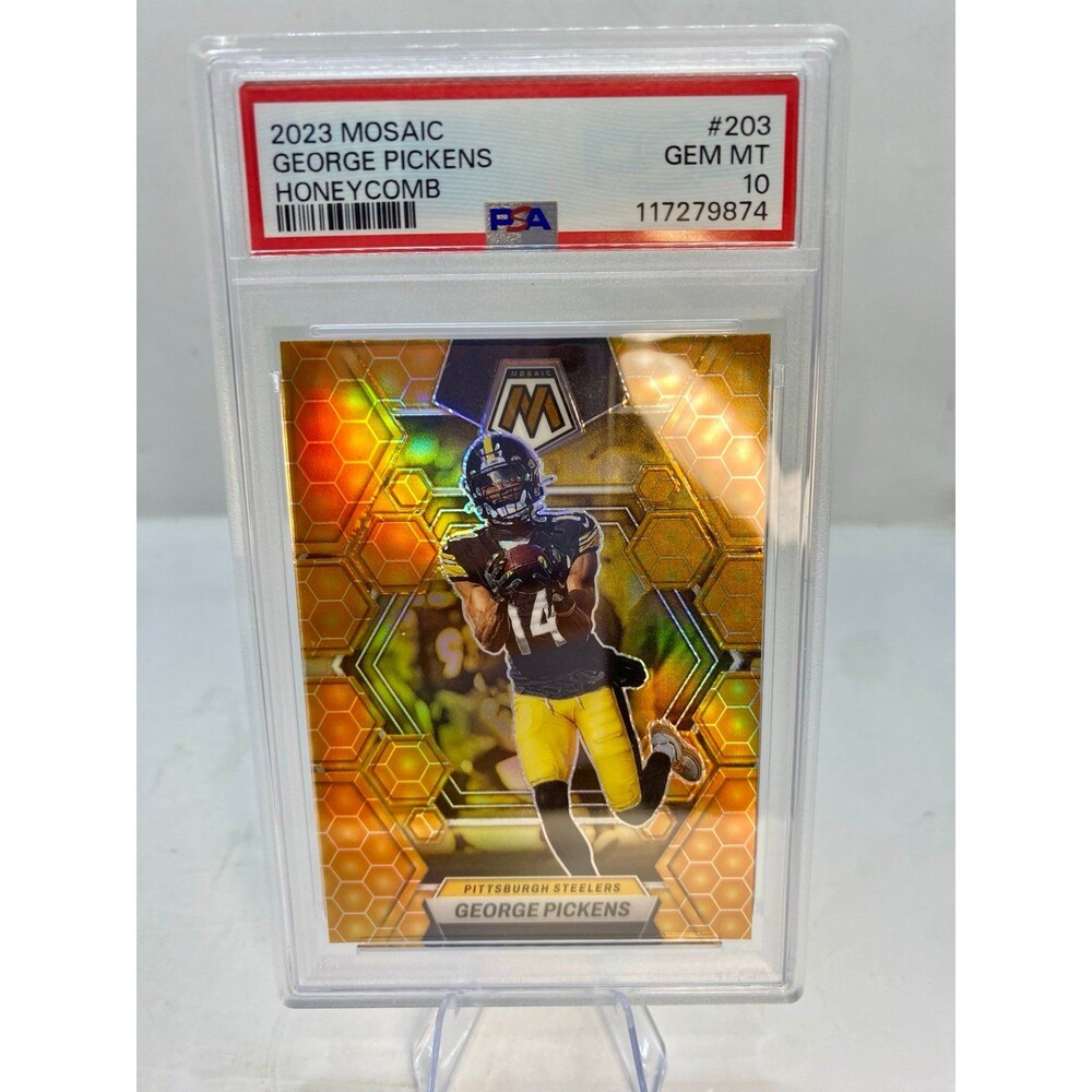 George Pickens 2023 Panini Mosaic Honeycomb #203 PSA 10 gem mint Dallas  Cowboys